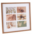 Cadre photo mural pêle-mêle 6 photos bois 42x42cm