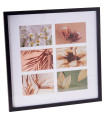 Cadre photo mural pêle-mêle 6 photos noir 42x42cm