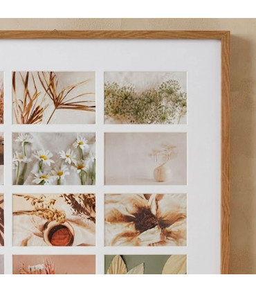 Cadre photo pêle-mêle mural bois 54x59cm