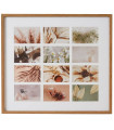 Cadre photo pêle-mêle 12 photos mural bois 54x59cm