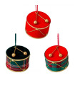 Set de 3 boules de Noël en velours tambours 11x11x7.5cm