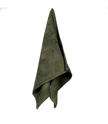 Serviette de toilette 100% coton vert foncé 50x100cm