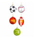 Set of 5 Christmas Balls sports balls 6x6cm