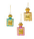 Set de 3 boules de Noël flacons de parfum 5x2.5x9cm