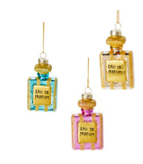 Set de 3 boules de Noël flacons de parfum 5x2.5x9cm