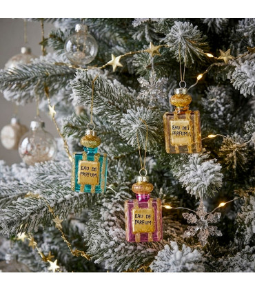 Set de 3 boules de Noël flacons de parfum 5x2.5x9cm