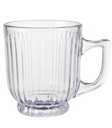 Set de 4 tasses à café en verre strié 20cl
