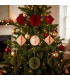 Set of 9 Christmas Balls paper red, white, green 6x6x6cm