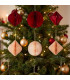 Set of 9 Christmas Balls paper red, white, green 6x6x6cm