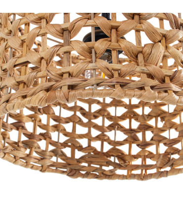 Suspension en métal et osier 31x31x21cm