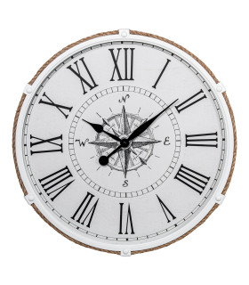 Grande horloge murale métal blanc 63x63x6.5cm