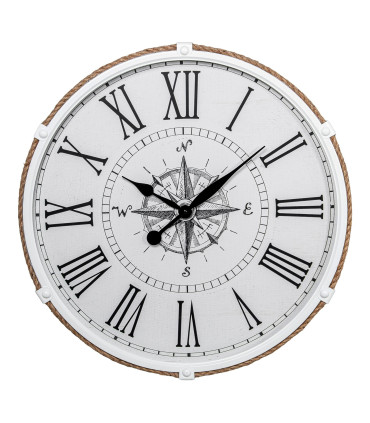 Grande horloge murale métal blanc 63x63x6.5cm