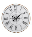 Grande horloge murale métal blanc bord de mer 63x63x6.5cm