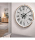 Grande horloge murale métal blanc 63x63x6.5cm