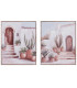 Set de 2 tableaux peinture village 40x2x50cm
