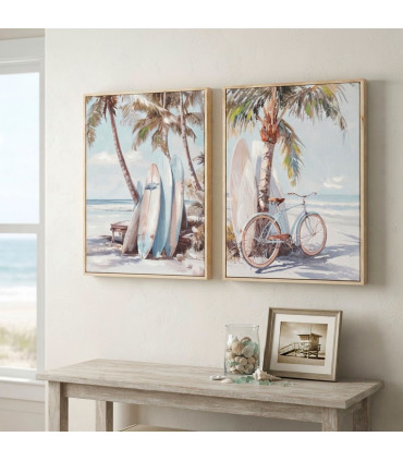 Set of 2 paintings surf 30x2x40cm