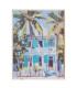 Set de 2 tableaux peinture maisons bord de mer 30x2x40cm