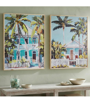 Set of 2 paintings homes 30x2x40cm