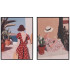 Set of 2 paintings women 30x2x40cm
