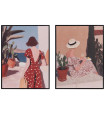 Set of 2 paintings women 30x2x40cm