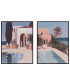 Set of 2 paintings swimming pool 30x2x40cm