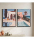 Set of 2 paintings swimming pool 30x2x40cm