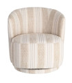 Fauteuil design pivotant en tissu tweed beige 75x74x65cm