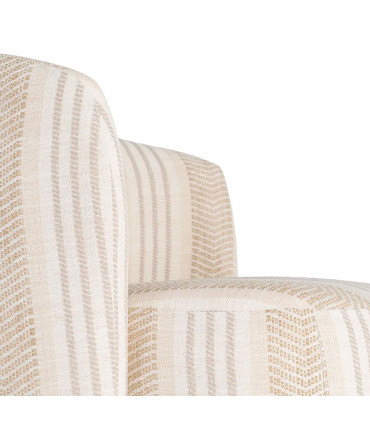 Fauteuil design pivotant en tissu tweed beige 75x74x65cm