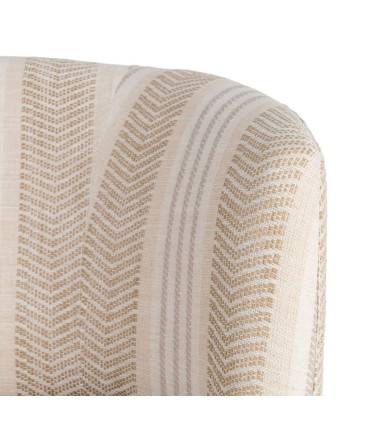 Fauteuil design pivotant en tissu tweed beige 75x74x65cm