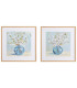 Set of 2 paintings flowers 60x3x60cm