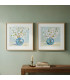 Set of 2 paintings flowers 60x3x60cm