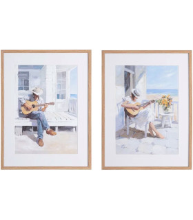 Set of 2 paintings guitare 60x3.5x80cm