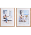 Set de 2 tableaux peints à la main guitare 60x3.5x80cm