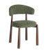 Chair design green tissue and wood effect metal 56x54x81cm