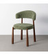 Chaise design tissu vert et métal effet bois 56x54x81cm