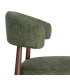Chair design green tissue and wood effect metal 56x54x81cm