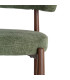 Chair design green tissue and wood effect metal 56x54x81cm