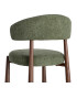 Chaise design tissu vert et métal effet bois 56x54x81cm