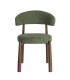 Chaise design tissu vert et métal effet bois 56x54x81cm