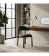 Chair design green tissue and wood effect metal 56x54x81cm