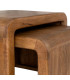 Set de 2 tables basses design en bois de manguier 120x55x40cm