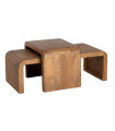 Set of 2 Tables mango wood 120x55x40cm