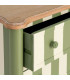 Petite Commode classique 2 tiroirs bois beige et vert 80x45x60cm