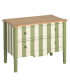 Petite Commode classique 2 tiroirs bois beige et vert 80x45x60cm