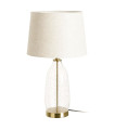 Lampe à poser métal doré et verre 33x33x59cm