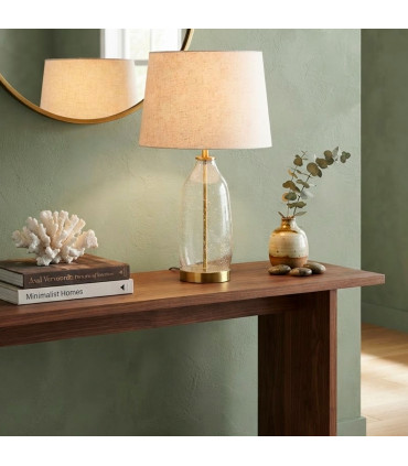 Table Lamp gold metal and glass 33x33x59cm
