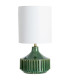 Lampe à poser en céramique verte et abat-jour lin blanc 35.5x35.5x68cm