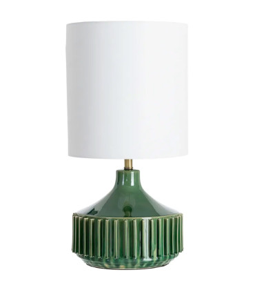 Table Lamp green ceramic and white lampshade 35.5x35.5x68cm