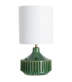Table Lamp green ceramic and white lampshade 35.5x35.5x68cm