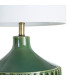 Table Lamp green ceramic and white lampshade 35.5x35.5x68cm